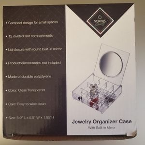 Sorbus Compact Jewelry Organizer with Mirror